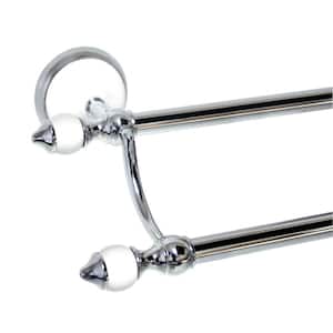 ARORA 24 in. Double Towel Bar in White Porcelain and Polished Chrome
