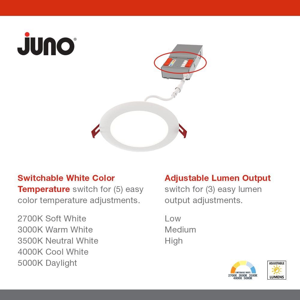 4'' White Aluminum LED Canless Recessed Downlight