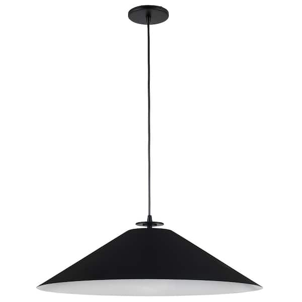 Dainolite Prudence 1-Light Matte Black Contemporary Pendant Light