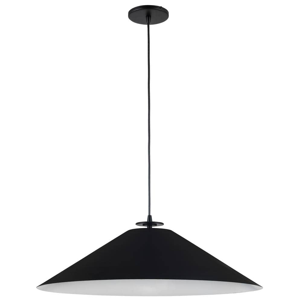 Prudence 24" Matte Black Tapered Drum Indoor/Outdoor Pendant