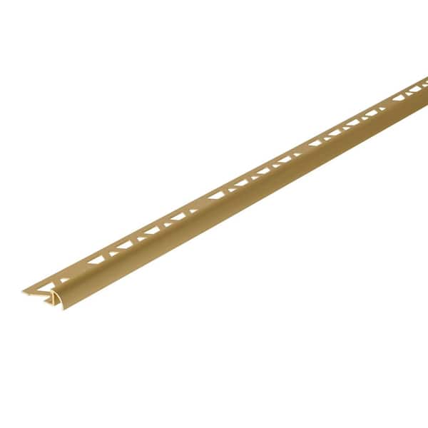 Brushed Gold Anodized 1.44 in. W x 96 in. L Aluminum 3/8 in. Bullnose Trim