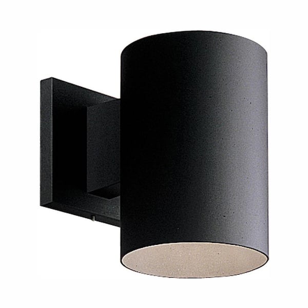 Progress Lighting Cylinder Collection 5" Black Modern Outdoor LED Wall Lantern Light