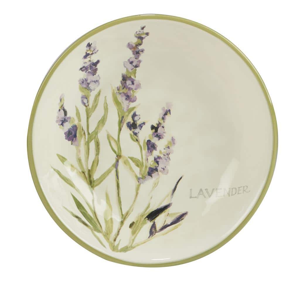 Fresh Herbs Ceramic Microwave Safe Soup and Pasta Bowls Set