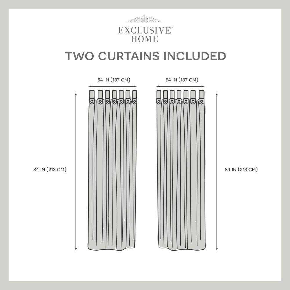 Natural Linen Look Tab Top Light-Filtering Curtain Panels, 54"x84", Set of 2