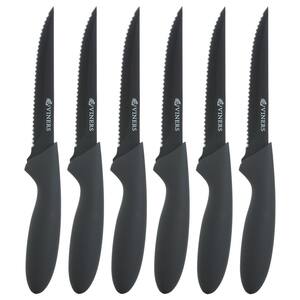 Everyday 4.5 in. Stainless Steel Full Tang Serrated Edge Steak Knife with Soft Touch Handle (Set of 6)