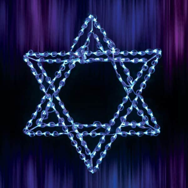 HOLIDYNAMICS HOLIDAY LIGHTING SOLUTIONS 36 in. LED Star of David Metal Framed Holiday Decor