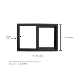 71.5 in. x 47.5 in. Select Series Vinyl Horizontal Sliding Left Hand Black Window with HP2+ Glass