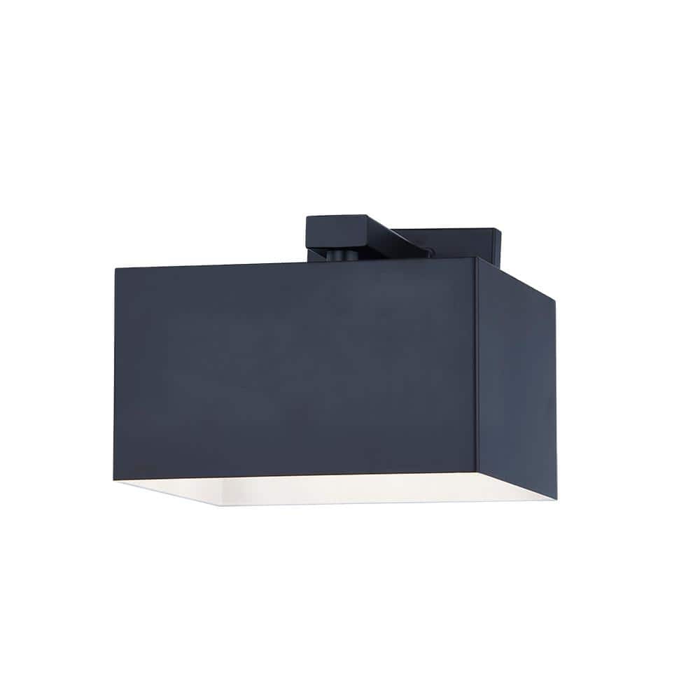 Cubely 1-Light Large Black Hardwired LED Outdoor Wall Lantern Sconce (1-Pac
