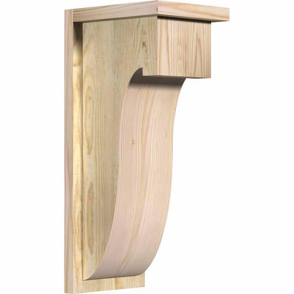 Ekena Millwork 8 in. x 10 in. x 22 in. Douglas Fir Del Monte Rough Sawn Corbel with Backplate