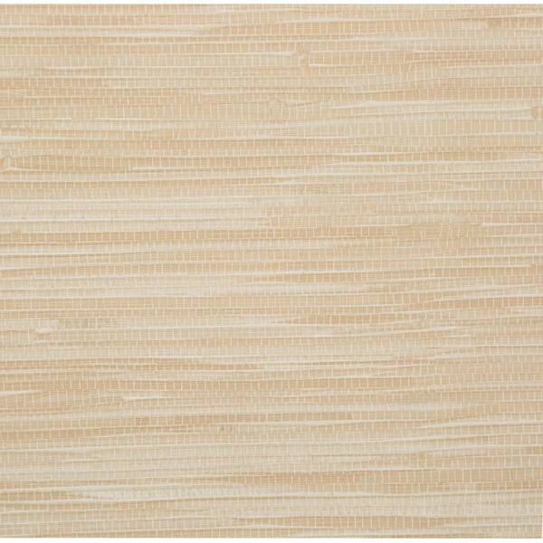 Brewster 56 sq. ft. Lepeka Beige Faux Grasscloth Wallpaper