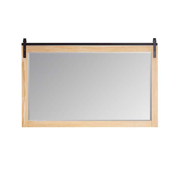 ROSWELL Cortes 60 in. W x 39.4 in. H Rectangular Framed Wall Bathroom Vanity Mirror in Pine