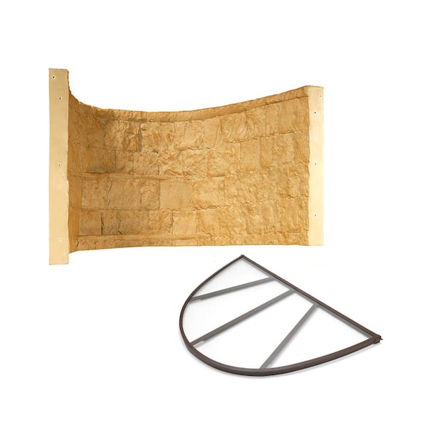 Rockwell 66 in. x 44 in. x 36 in. Tan Composite Window Well with Polycarbonate Cover