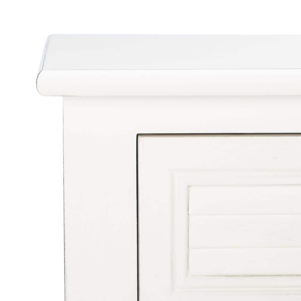 Tate Modern Farmhouse 40" White Wood & Metal Console Table with Storage