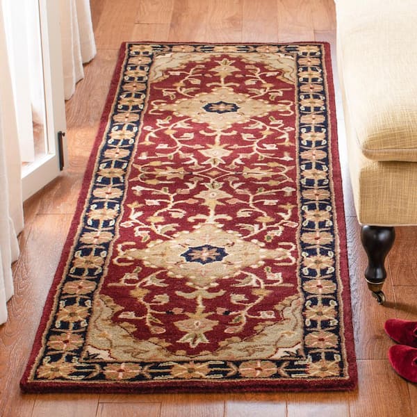 Heritage Red/Black 2 ft. x 10 ft. Medallion Border Runner Rug