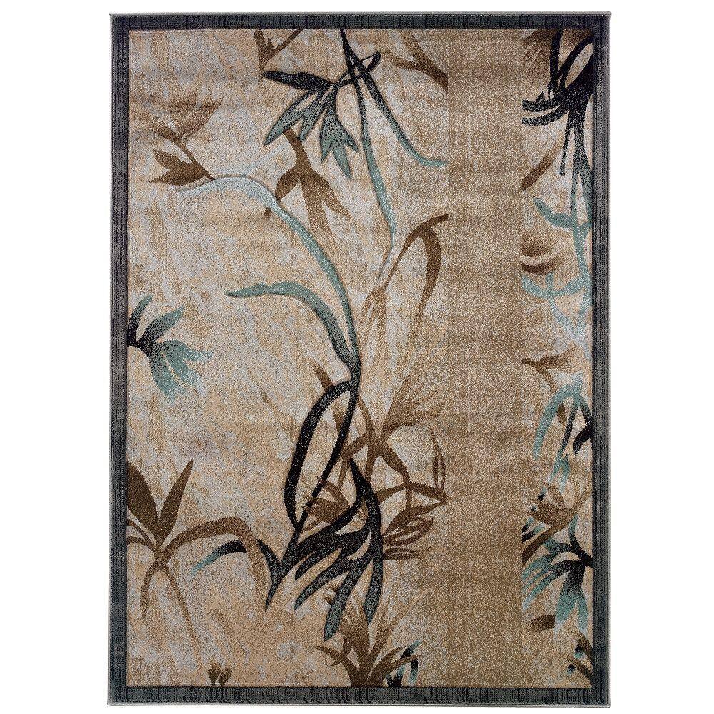 Linon Home Decor Products Leona Miramar Black/Beige 6'5 X 9'3 Area Rug Linon Home Decor Products Leona Miramar Black/Beige 6'5 X 9'3 Area Rug
