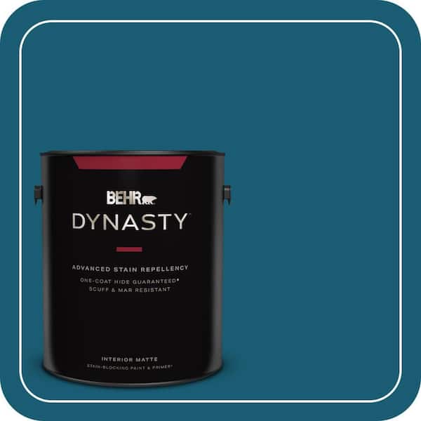 BEHR DYNASTY 1 gal. #540D-7 Deep Blue Sea Matte Interior Stain-Blocking Paint & Primer