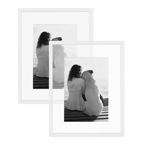 DesignOvation Gallery 14 in. x 18 in. Float White Picture Frame (Set of 2)