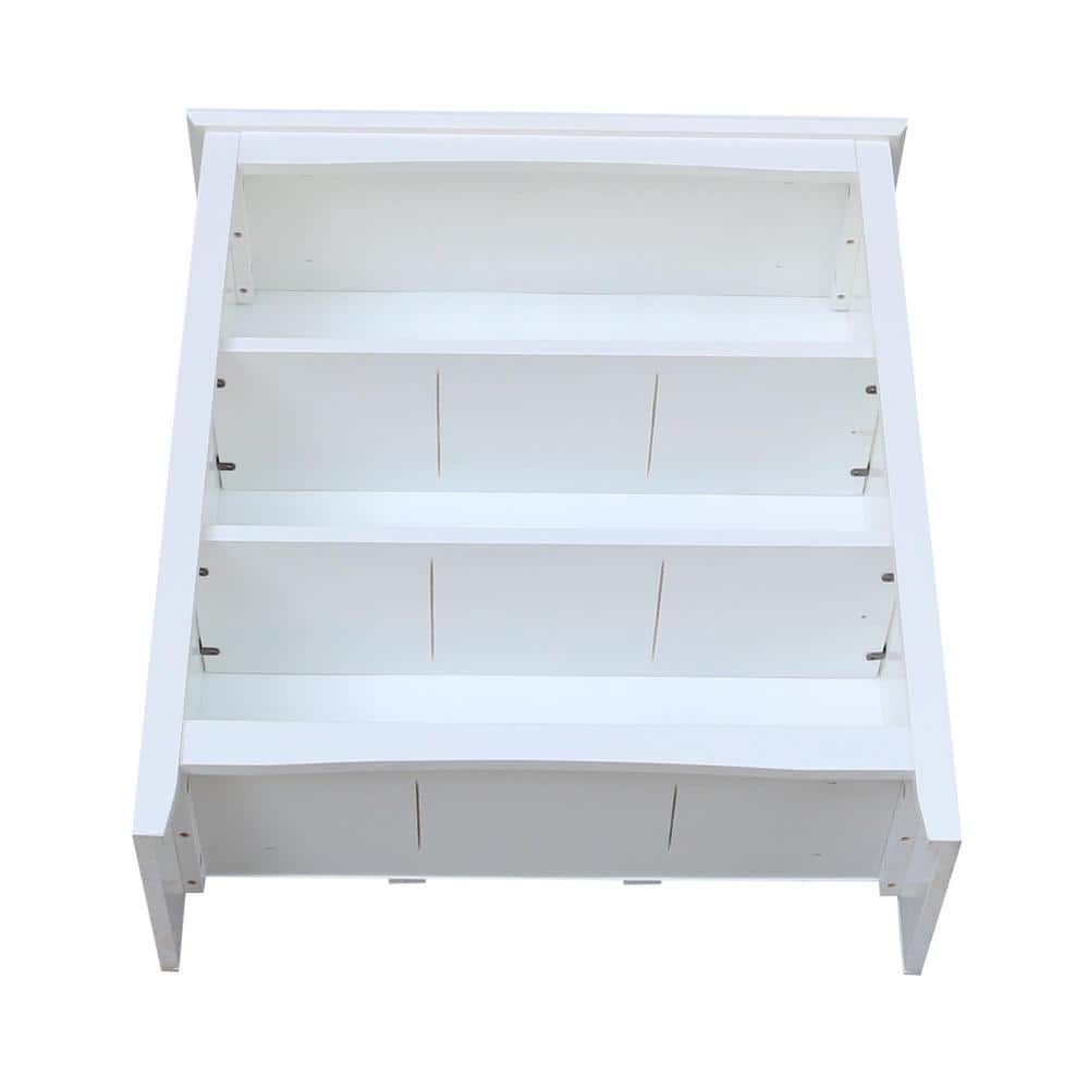 White Adjustable Solid Wood 36" Bookcase