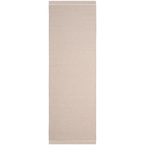SAFAVIEH Montauk Ivory/Gray 2 ft. x 6 ft. Multi-Striped Solid Runner Rug