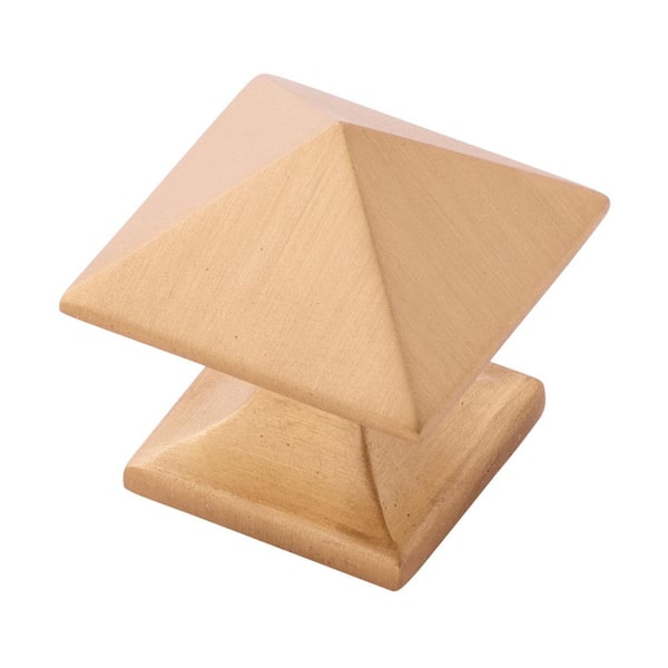 HICKORY HARDWARE Studio Collection 1-1/4 in. Brushed Golden Brass Finish Cabinet Knob
