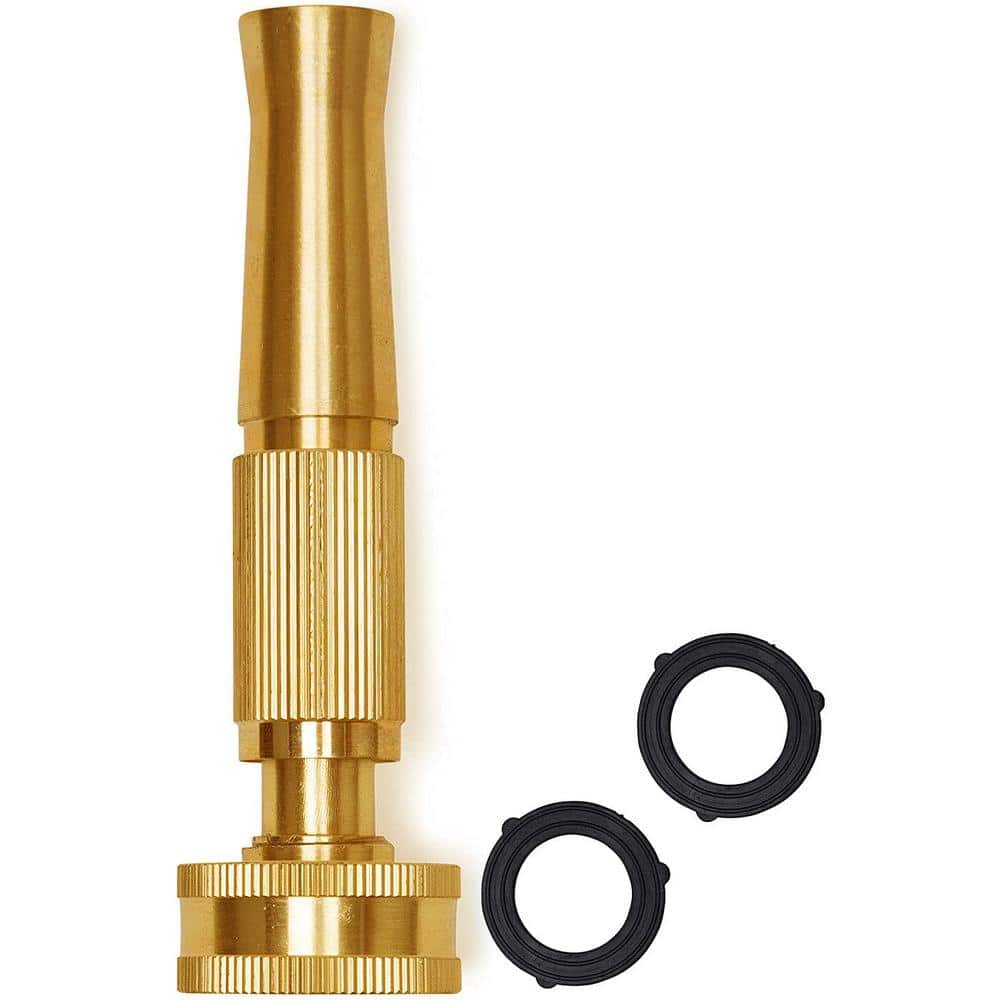 Morvat Solid Brass Heavy-Duty Twist Garden Hose Nozzle, Adjustable