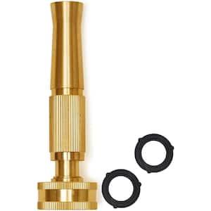 Solid Brass Heavy-Duty Twist Garden Hose Nozzle, Adjustable Power Sprayer, Fits Standard Hoses, Garden Sprayer