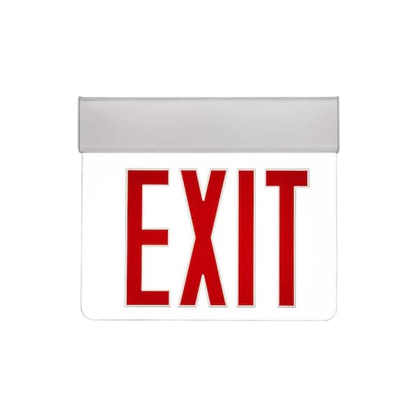 Sunlite Hardwired 120-Volt to 277-Volt Integrated LED Clear Exit Sign with Back-Up Battery