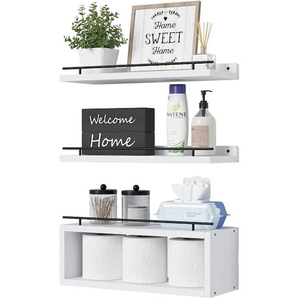 Cubilan 15.7 in. W x 6 in. D White Decorative Wall Shelf, Floating Shelves