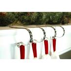 2.5 in. Metal Silver with White Snowflakes MantleClip Stocking Holder (4-Pack)