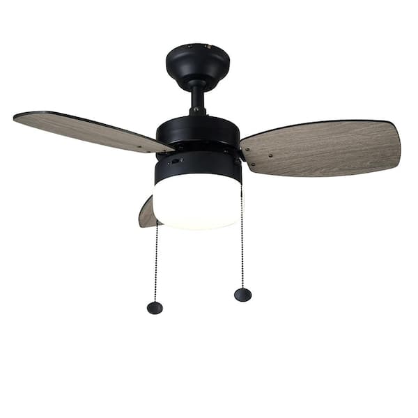 Hampton Bay Triplicity 30 in. Indoor LED Matte Black Ceiling