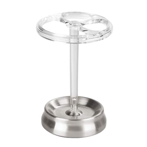 iDesign Round Toothbrush Stand Clear/Brushed