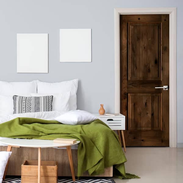 Krosswood Doors 30 in. x 80 in. 2-Panel Square Top Solid Wood Core