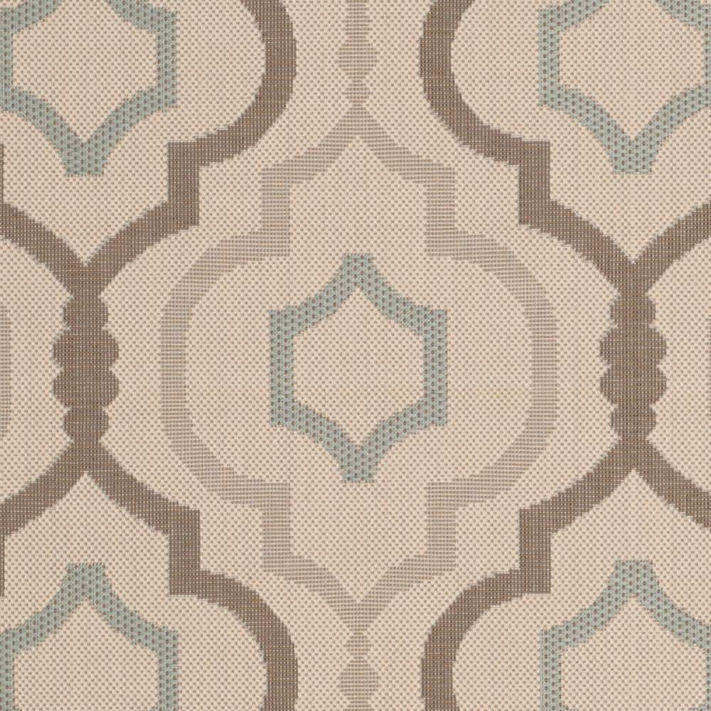 Courtyard Geometric Trellis Beige 5'3" x 7'7" Indoor/Outdoor Rug