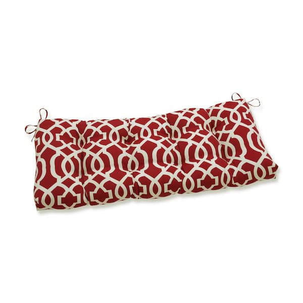 Pillow Perfect Novelty Rectangular Outdoor Bench Cushion in Red