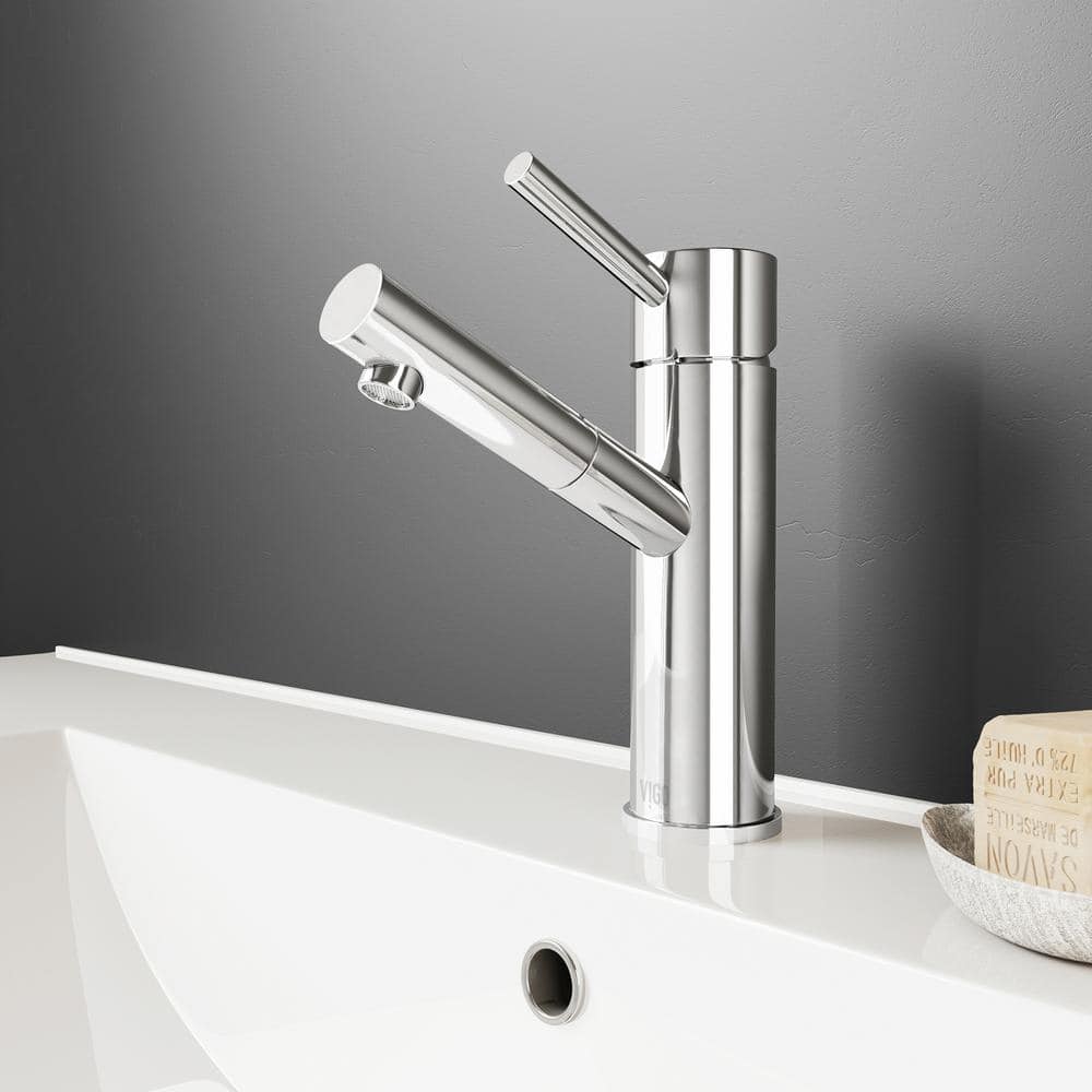 Noma Chrome Single Handle Single Hole Bathroom Faucet