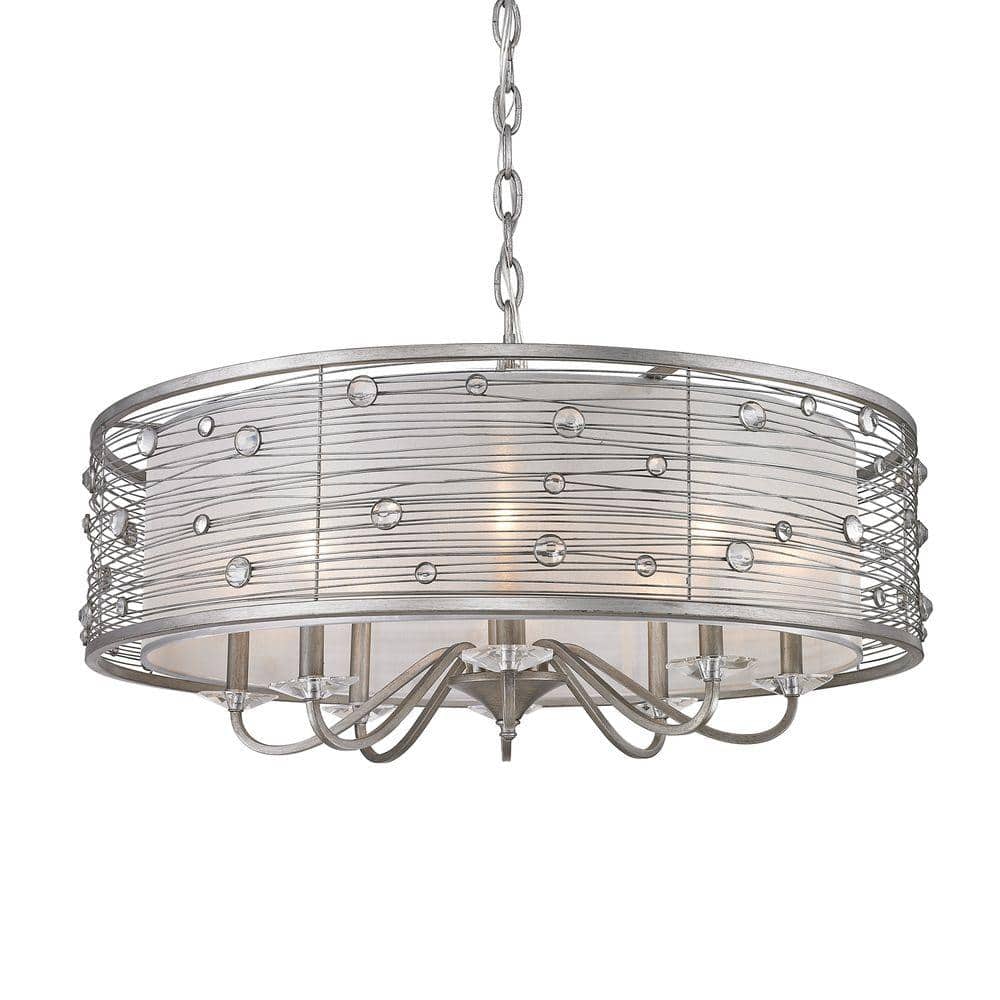Modern Elegance Chrome & Crystal 8-Light Chandelier in Silver