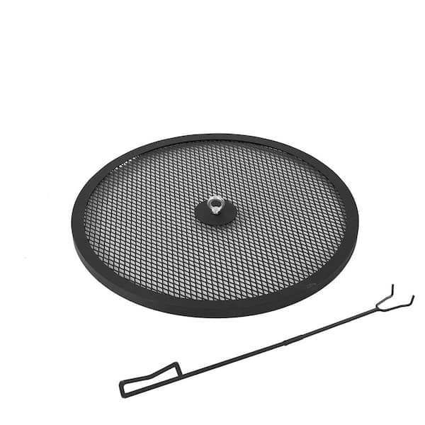 The Peak 22 in. Steel Round Spark Screen and Screen Lift for Patio Fire Pit