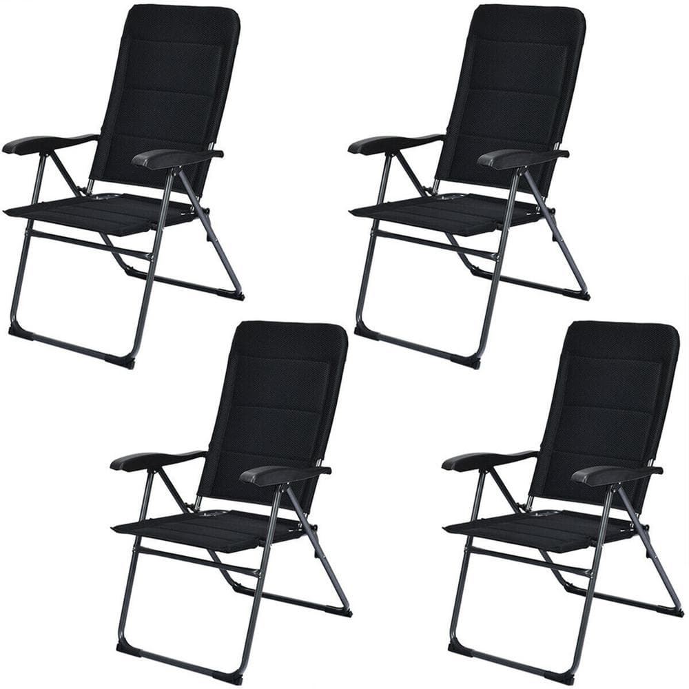 Costway 2pcs Patio Folding Chairs Back Adjustable Reclining Padded Garden  Furniture : Target