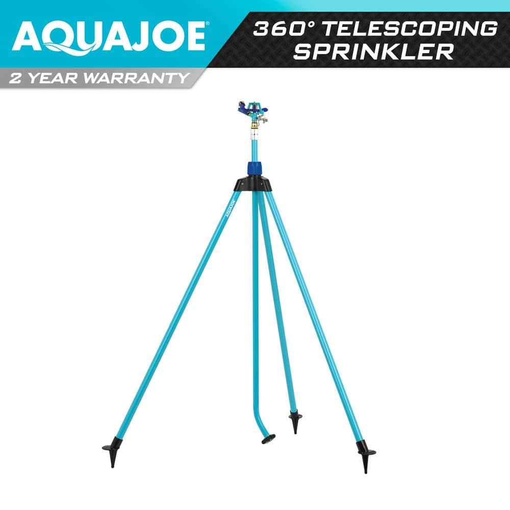 AQUA JOE Indestructible Zinc Impulse 360° Telescoping Tripod Sprinkler  AJ-IST72ZM - The Home Depot