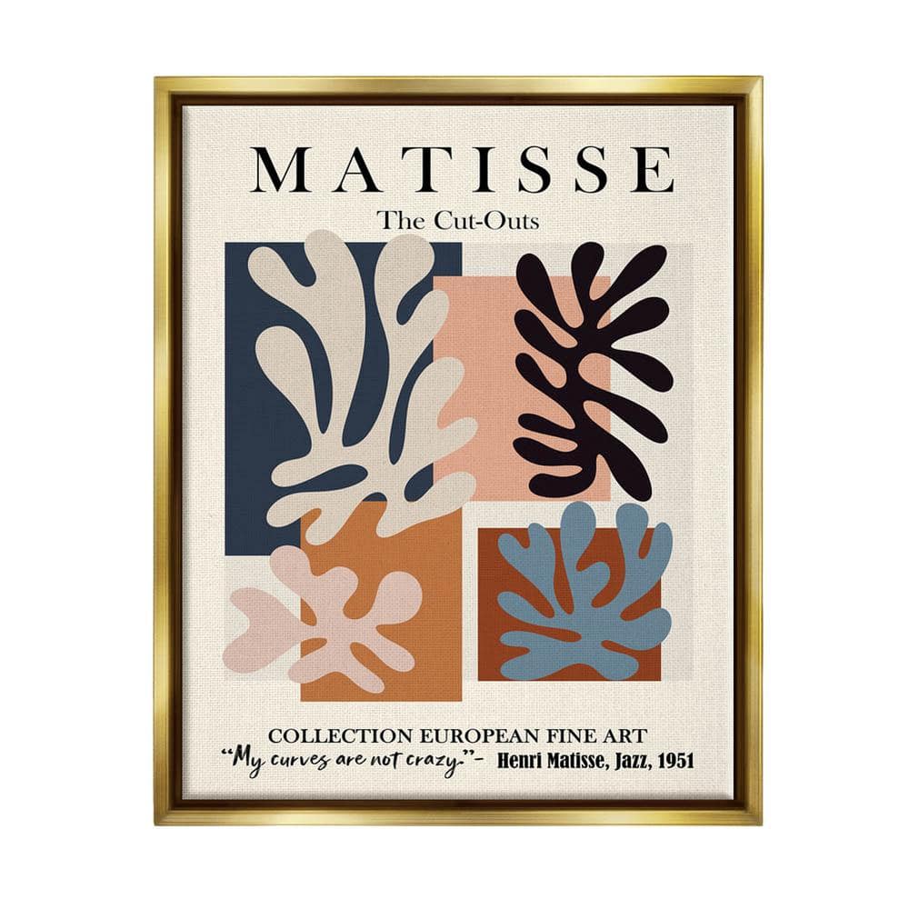 "Matisse Traditional Jazz Abstract Cut Out Forms"" by Ros Ruseva Floater Frame Abstract Wall Art Print 25 in. x 31 in." price history on PriceWatchPro