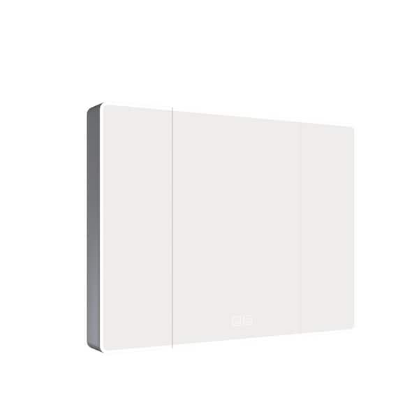 Avex Grey 35 in. W x 28 in. H Rectangular Aluminium Medicine Cabinet with Mirror ， LED Light and Defogging Function