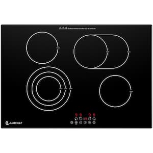 30 in. 4 Elements Radiant Electric Cooktop in Black with 9 Heating Level (240-Volt/6700-Watt)