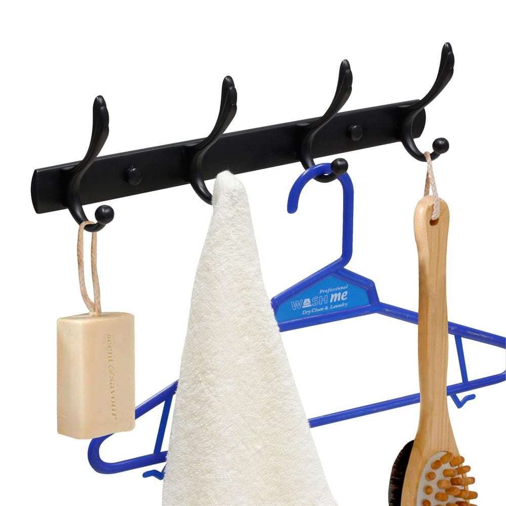 Oil Rubbed Bronze Wall Mounted 4-Hook Rack