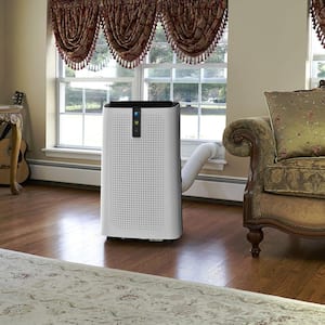 15,000 BTU Portable Air Conditioner Cools 270 sq. ft. with Dehumidifer, Fan, Remote, LED Display and Timer in White