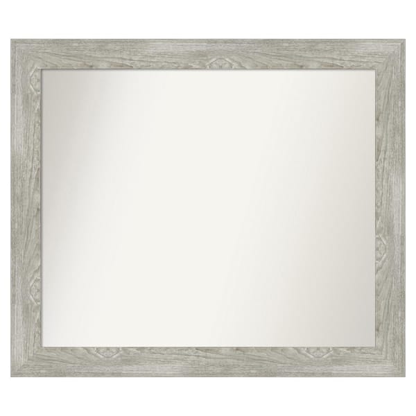 Amanti Art Dove Greywash 42 in. x 36 in. Custom Non-Beveled Distressed Recyled Polystyrene Bathroom Vanity Wall Mirror