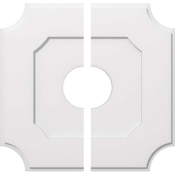 Ekena Millwork 1 in. P X 16-3/4 in. C X 28 in. OD X 7 in. ID Locke Architectural Grade PVC Contemporary Ceiling Medallion, Two Piece