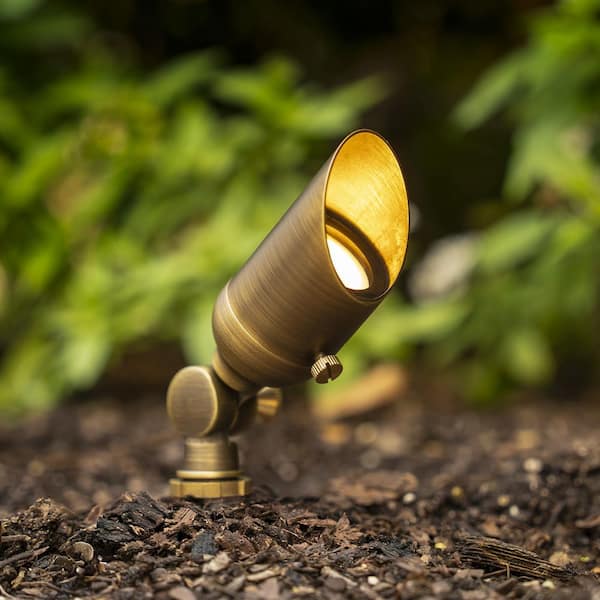 Low Voltage Brass Outdoor Spot Light with 3-Watt MR11 LED Bulb (2700K)
