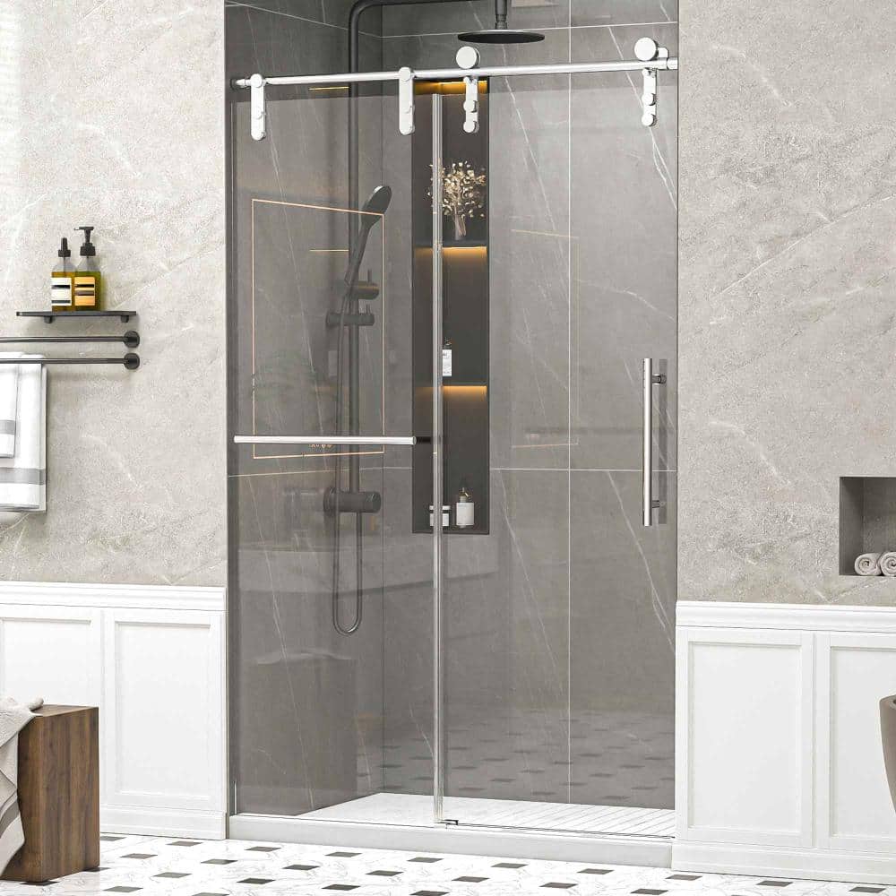 Flynama Frameless Single Sliding Shower Door 46-48