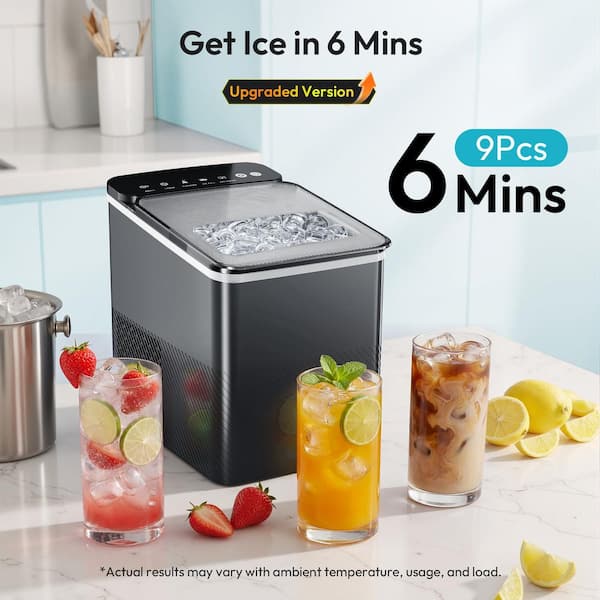 EUHOMY 8.1 in. 27 lb./Day Bullet Countertop Portable Ice Maker in