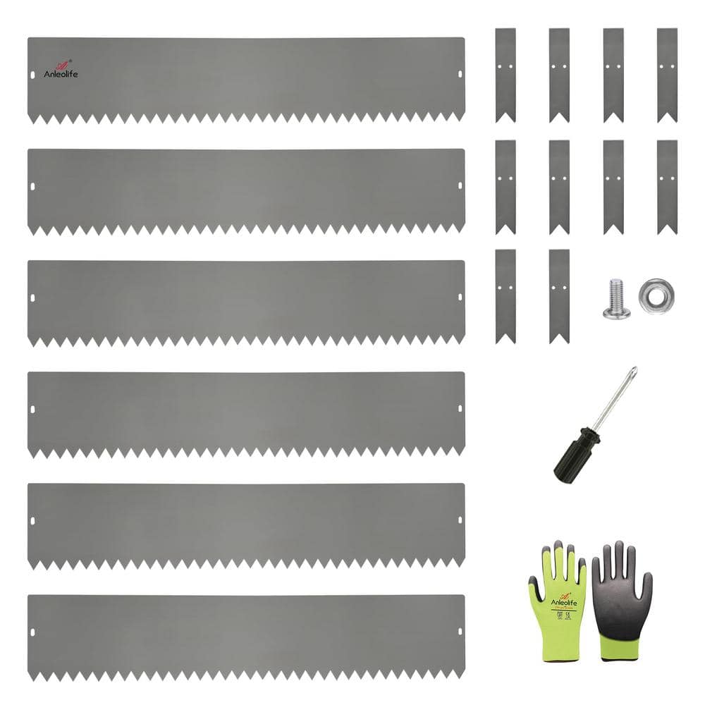 6-Pack 8 in. H x 40 in. W Quartz Grey Garden Landscape Galvanized Steel Edg